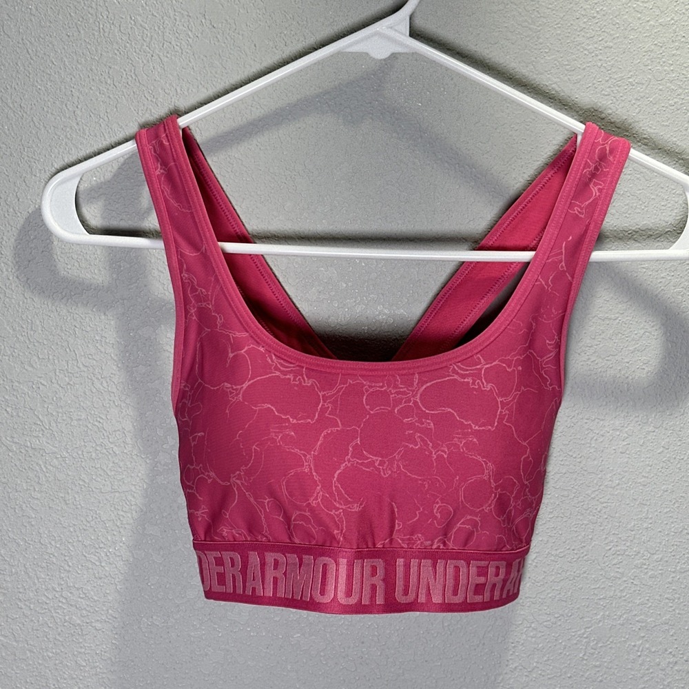 Under Armour Sports Bra Women's size small compression hot pink Active Athletic